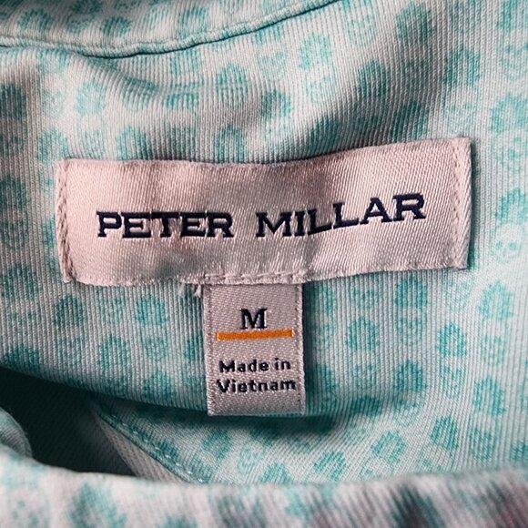 Peter Millar Mens Medium Quarter Zip Shirt Crown Sport TG Pina Skullada 1/4 Zip - Picture 6 of 9